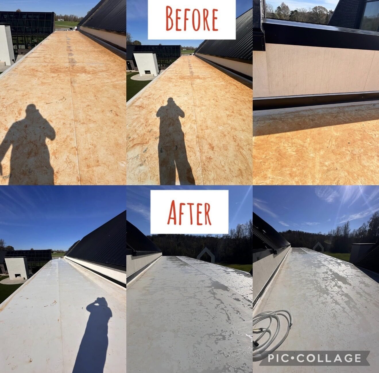 TPO roof red-clay removal