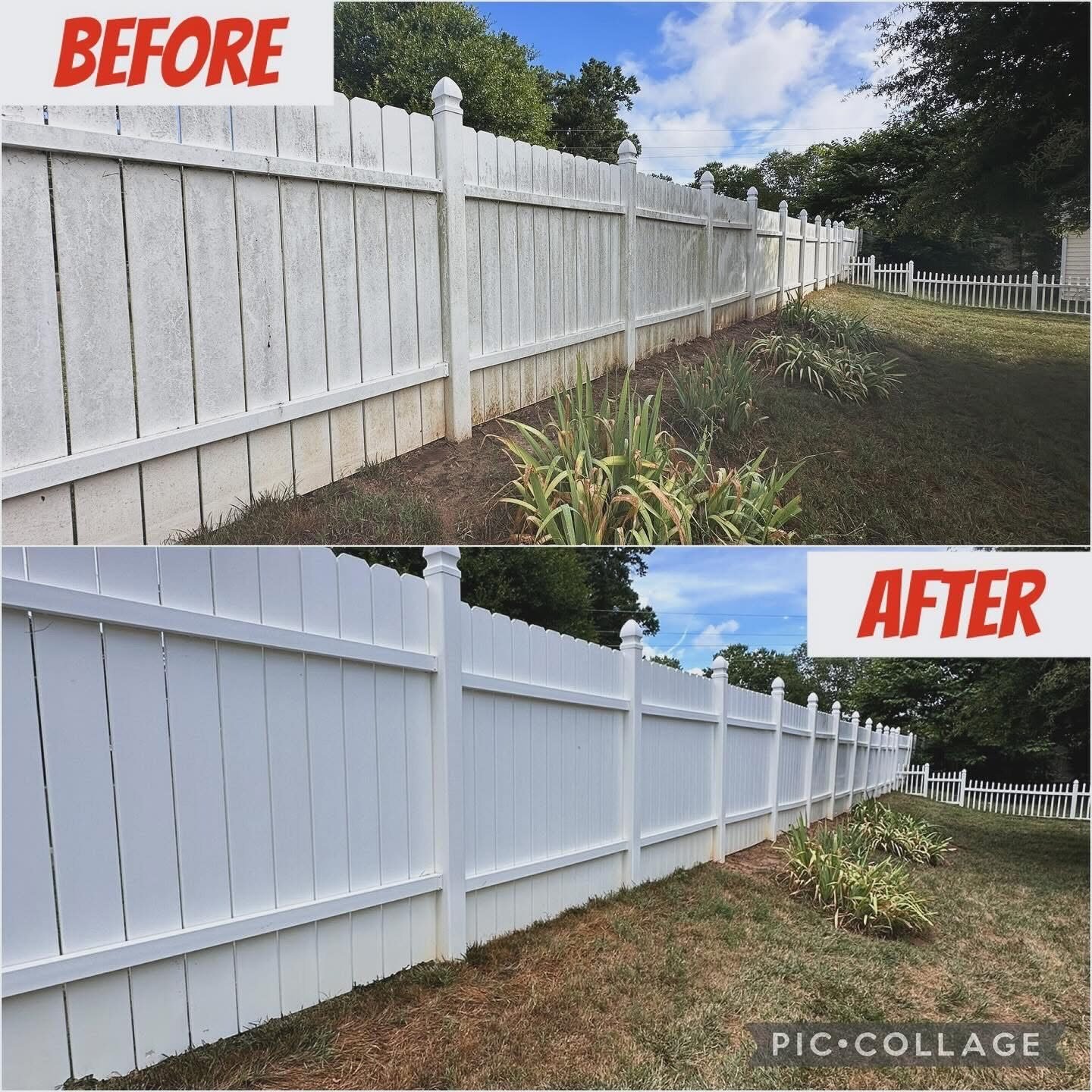 Vinyl privacy fence cleaning